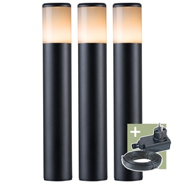 Подключаемое наружное светильник Ludeco Ivan PL1033, 1Вт, LED, IP44, черный, 5.6 см x 34.8 см