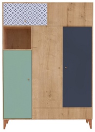 Skapis Kalune Design Colores V5, daudzkrāsains, 135 cm x 55 cm x 190 cm