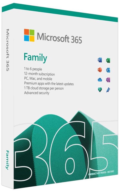 Programmatūra Microsoft Office M365 Family 1Y