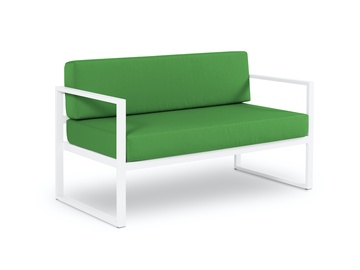 Lauko sofa Calme Jardin Nicea, balta/žalia, 65 cm x 130 cm x 76 cm