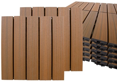 ДПК плитка для террасы Home4you 22tk/2m², 30 см x 30 см x 2.2 см, коричневый