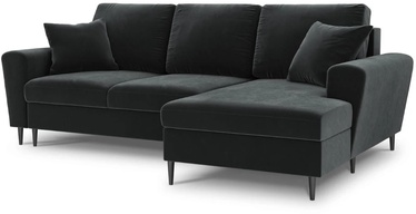 Stūra dīvāns Micadoni Home Moghan Velvet 4 Seats, tumši pelēka, labais, 241 x 145 cm x 88 cm
