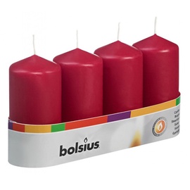 Свеча цилиндрическая Bolsius Wine red, 20 час, 4 шт.