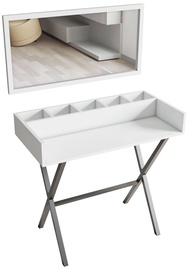 Kosmētikas galds Kalune Design Atina, balta/melna, 50 cm x 100 cm x 91 cm, with mirror