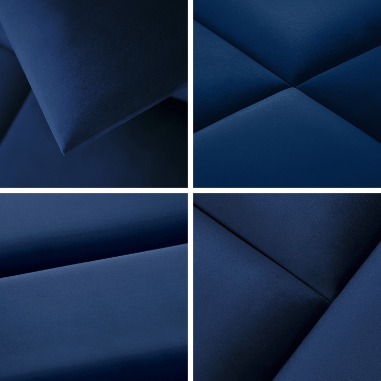 Dekoratīvais tekstila sienas panelis Mollis Basic Blue, 60 cm x 30 cm x 3.7 cm
