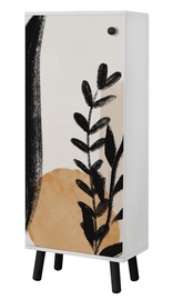 Batų spintelė Kalune Design Vegas SB 967, balta/juoda, 38 cm x 50 cm x 135 cm