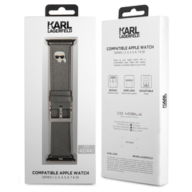 Siksna Karl Lagerfeld KLAWLOKHG for Apple Watch 42/44mm, pelēka
