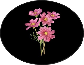 Vannitoa põrandamatt Foutastic Sitivo Djt 359CHL4946, must/roosa, 200 cm x 200 cm, Ø 200 cm