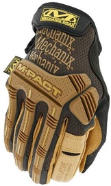 Darba cimdi pirkstaiņi Mechanix Wear Leather M-Pact LMP-75-011, dabīgā āda/termoplastiska gumija (tpr), brūna/melna, XL, 2 gab.