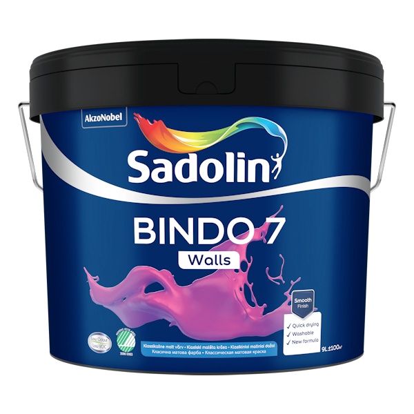 Краска Sadolin Bindo 7, белый, 9 л
