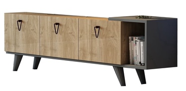TV galds Kalune Design Angel, valriekstu/antracīta, 1600 mm x 316 mm x 510 mm