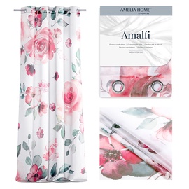 Dienas aizkari AmeliaHome Amalfi, balta/rozā, 140 cm x 270 cm