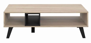 Журнальный столик Forte Carea, черный/светло-коричневый, 110 см x 65 см x 35.5 см