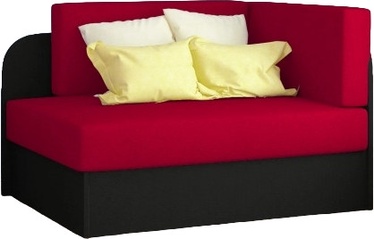 Bērnu dīvāns- gulta Rosa Alova 46, Alova 04, melna/sarkana, 75 x 104 cm x 60 cm