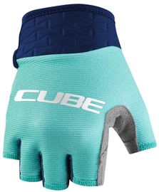 Velo cimdi Cube Performance Junior Short Finger, zila/piparmētra, XS