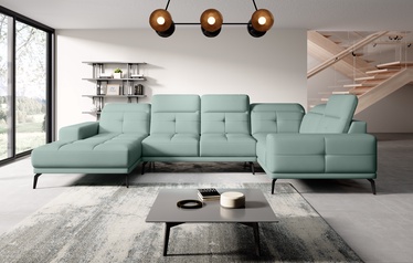 Stūra dīvāns Neviro Poco 100, zila, labais, 201 x 350 cm x 77 cm
