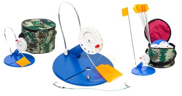 Makšķerēšanas komplekts Akara Winter Fishing 3601-001E, 18 cm, zila/dzeltena/tumši zaļa, 10 gab.