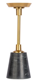Küünlahoidja Kayoom Fayya 225, alumiinium/marmor, Ø 10 cm, 30 cm, kuldne/must