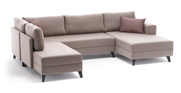 Угловой диван Hanah Home Efsun, кремовый, левый, 300 x 202 x 78 см