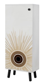 Batų spintelė Kalune Design Vegas SB 965, balta/juoda, 38 cm x 50 cm x 135 cm