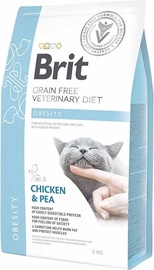 Sausā kaķu barība Brit Veterinary Diet Obesity Chicken & Pea, vistas gaļa, 2 kg