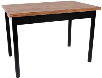 Pusdienu galds izvelkams Kalune Design Polo 1303, melna/valriekstu, 70 cm x 110 cm x 75 cm
