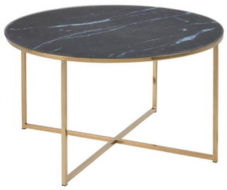 Kafijas galdiņš Actona Alisma 91887, zelta/melna, 800 mm x 800 mm x 450 mm