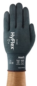 Darba cimdi pirkstaiņi Ansell HyFlex 11-541, nerūsējošais tērauds/neilons/nitrils, pelēka, 8, 2 gab.