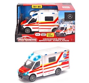 Bērnu rotaļu mašīnīte Majorette Mercedes-Benz Sprinter Ambulance 213712001038, melna