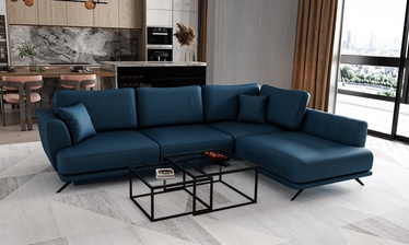 Stūra dīvāns Larde Savoi 40, tumši zila, labais, 191 x 276 cm x 90 cm