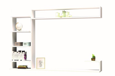 Sieninė lentyna Kalune Design Noble 835PUQ3062, balta, 29.6 cm x 180 cm x 121.8 cm