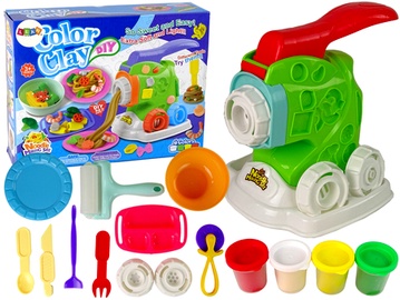 Žaisliniai virtuvės reikmenys, makaronų gaminimo aparatas Lean Toys Color Clay Pasta Maker, įvairių spalvų