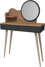 Столик-косметичка Kalune Design Gutty 550ARN2753, сосновый/антрацитовый, 90 см x 35 см x 132.2 см, с зеркалом