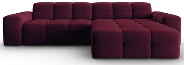 Stūra dīvāns Micadoni Home Kendal Velvet 4 Seats, violeta, labais, 256 x 173 cm x 79 cm