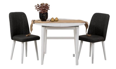Ēdamistabas komplekts Kalune Design Vina 1053, balts/antracīts