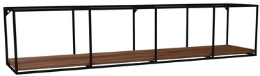 Sienas plaukts Kalune Design Miray, melna/valriekstu, 120 cm x 30 cm x 30 cm