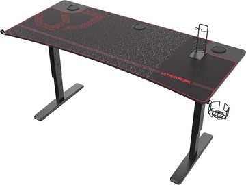 Spēļu galds regulējams augstums Ultradesk Cruiser, melna/sarkana