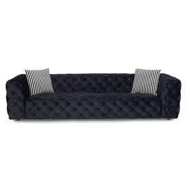 Četrvietīgs dīvāns Hanah Home Zeus, melna, 100 x 276 cm x 70 cm