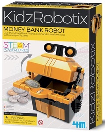 Intelektuāla rotaļlieta 4M KidzRobotix Money Bank Robot 3422, melna/dzeltena