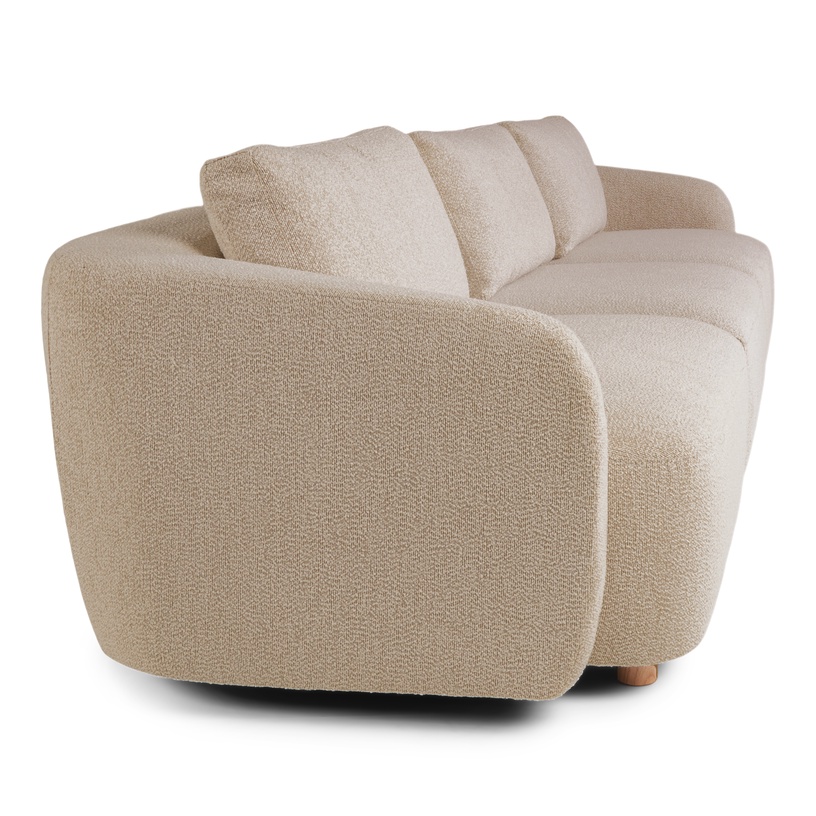 Diivan Domoletti Tiva three-seater, kreemjasvalge/pruunikashall, 310 x 90 cm x 70 cm