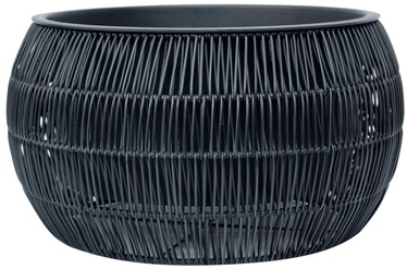 Puķu pods Home4you Wicker 38097, melna, Ø 480 mm