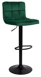 Bāra krēsls Arako, melna/tumši zaļa, 35 cm x 40 cm x 87 - 107 cm
