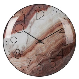 Laikrodis, balta/žalia/rožinė//kreminė, plastikas, 30 cm x 30 cm