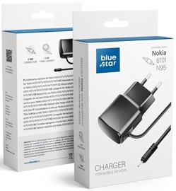 Telefona lādētājs BlueStar Travel Charger, Nokia 2mm, 1.13 m, melna