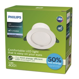 Įmontuojamas šviestuvas įleidžiamas Philips Diamond Cut Ultra, 2.2W, 4000°K, LED, baltas