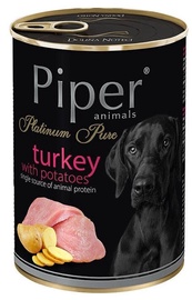 Mitrā barība (konservi) suņiem Dolina Noteci & Piper Piper Animals Piper Platinum Pure Adult, tītara gaļa, 0.4 kg