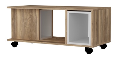 Kafijas galdiņš Kalune Design Sadem, balta/valriekstu, 1000 mm x 450 mm x 440 mm