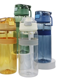 Ūdens pudele MPLCo Tritan BPA Free, zila/balta/dzeltena, silikons/tritāns, 600 l