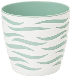 Puķu pods Sahara Duo, plastmasa, Ø 280 mm, balta/zaļa