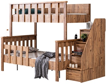 Двухъярусная кровать Kalune Design Deluxe 106DNV1273, ореховый, 135 x 258 см